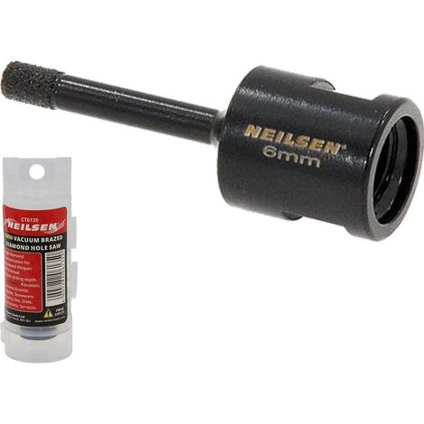 Neilsen 6mm Porcelain Tile Ceramic Stone Diamond Hole Saw Drill Bit M14 Grinder