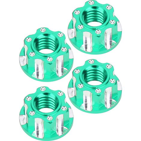 4 écrous hexagonaux M4 en aluminium pour modèles RC 1/10, compatibles HSP Sakura D3 D4 - Version verte (1/5)