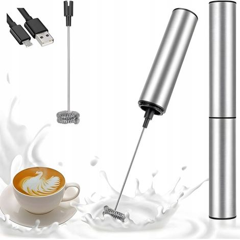 Montalatte e frullatore per caffè in acciaio inox con motore potente