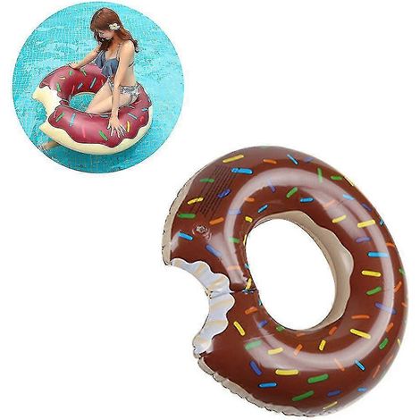 Bouée gonflable en forme de donut pour adultes, pour la baignade en piscine pendant l'été  un accessoire flottant conçu pour les activités nautiques récréatives.-AquaForge (1/3)
