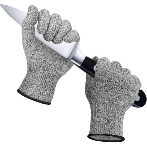 Gants de Travail,Gant Anti Coupure Gants de Travail,Protection de Niveau 5 et Certifié EN388 Gants,Légers,Gants de Coupe pour cuisine,Jardinage,L'écaillage D'huîtres,l'Assemblage,Gris,1 Paire(L) (1/5)