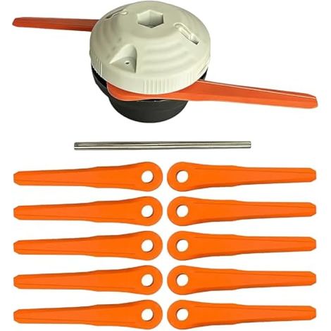 4006‑710‑2137 PolyCut 6‑2 Tête de débroussailleuse avec 10 lames et tige de montage, compatible avec Stihl FS38 FS40 FS45 FS50 FSA60 FSA86, système de coupe à double lame pour pelouse et jardin (1/5)
