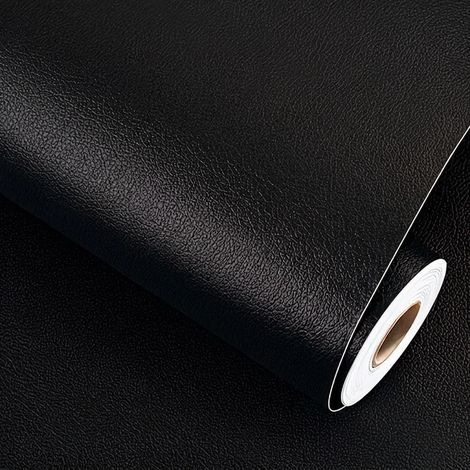 Ensemble de deux pièces - (Noir, 40X200Cm) Tissu en cuir artificiel PU auto-adhésif à forte adhérence, convient aux intérieurs de voiture et aux canapés. (1/5)