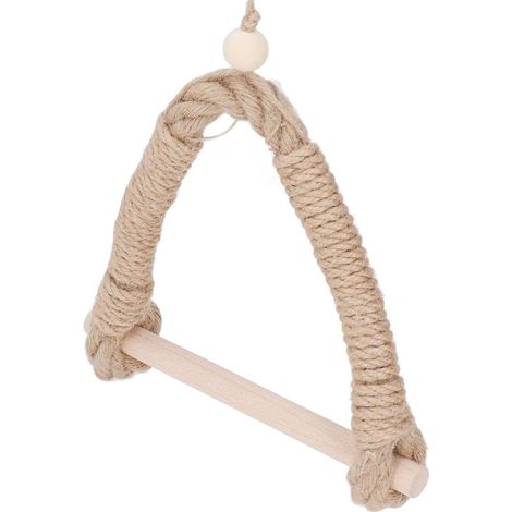Portarotolo di carta igienica intrecciato a mano in paglia di canapa con base in legno per bagno, cucina, lavanderia, portarotolo di carta igienica multifunzionale standard (1/5)