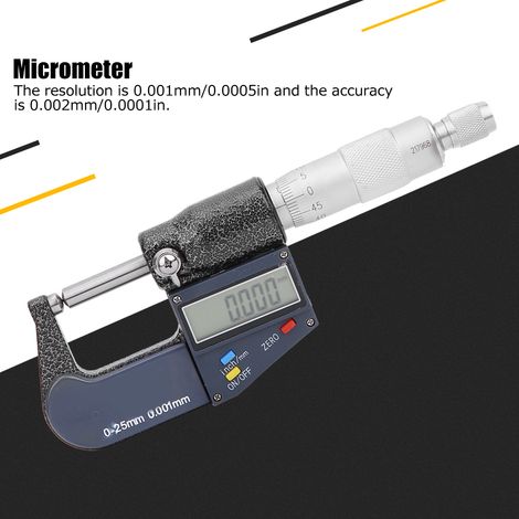 Micromètre numérique à double tête ronde 0-25 mm, micromètre métrique/impérial, jauge de vis (1/4)