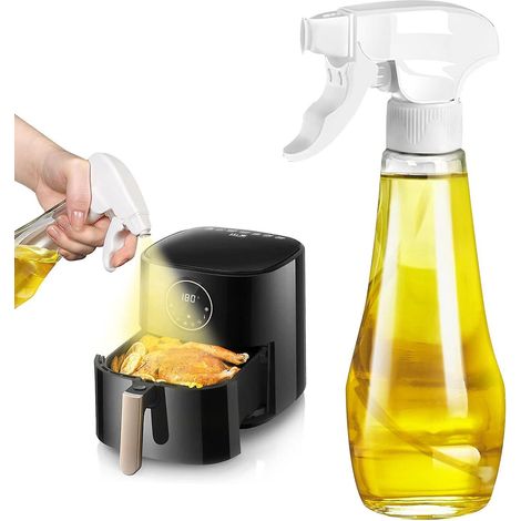 nouveau Pulvrisateur Blanc 200ml, Pulvrisateur D'huile De Cuisson Amlior, Pulvrisateur En Verre Pour Friteuse Air Chaud (1/5)