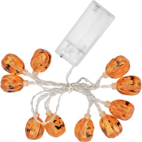 10 LED Citrouille Guirlande Lumineuse à Piles Décorative Halloween Maison Jardin Fête (1/5)