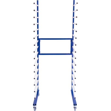 Etagère de Séchage 15 étages / Niveaux Acier Inoxydable Bleu Jusqu'à 300KG Chariot de Rangement Sur Roulette Sèchage de Peinture Planche de Plâtre [Largeur AJUSTABLE 35 cm - 65 cm] Art Bricolage