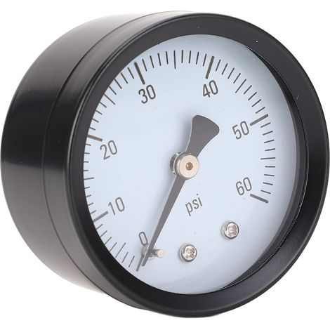 Manomètre axial 0-60 PSI, raccord NPT 1/4 pouce, cadran 2 pouces, affichage clair, acier inoxydable et fer, pour air, eau et carburant (1/5)