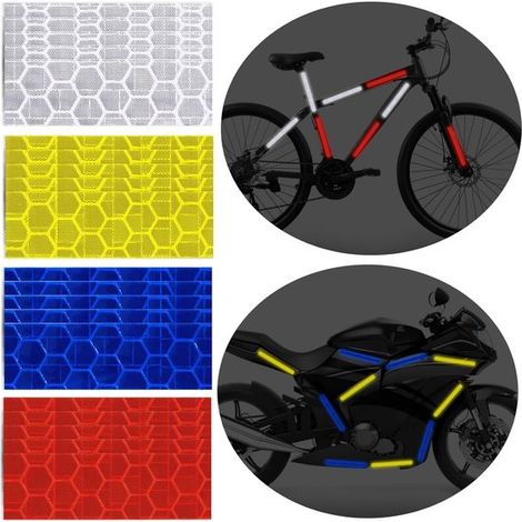 4 rollos，1 cm  8 m，Marcas de seguridad autoadhesivas，Tiras reflectantes，Pegatinas reflectantes，Cinta de advertencia，Blanco，amarillo，rojo，azul (1/4)