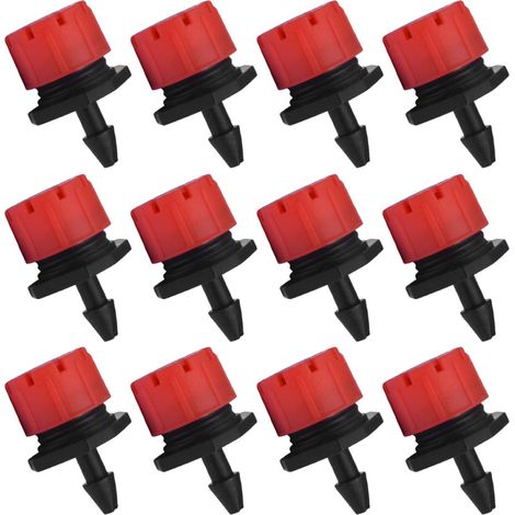 Émetteurs d'Irrigation Réglables Rouges, 150 Pièces en Plastique Anti-Colmatage, Débit Ajustable pour Potager, Pelouse et Massifs de Fleurs, Système d'Arrosage Jardin (1/5)