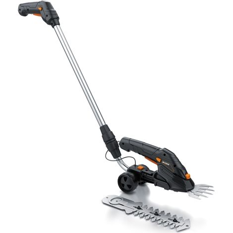 Brandson Grasschere mit Akku 7,2V 2000mA/h - elektrische Garten Strauchschere - inkl. Teleskopstange 90-130 cm mit Rädern - Ladegerät und 2000 mAh (1/5)