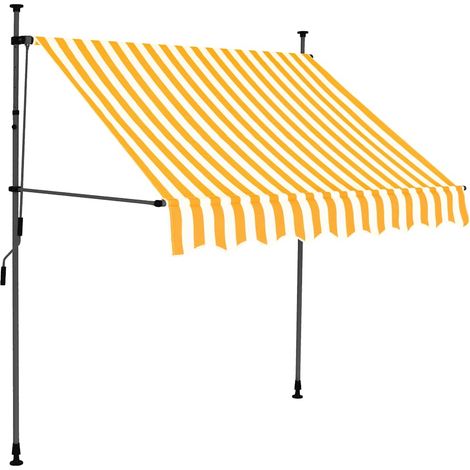 Maison Exclusive - Tenda da Sole Retrattile Manuale LED 100 cm Bianca e Arancione (1/5)