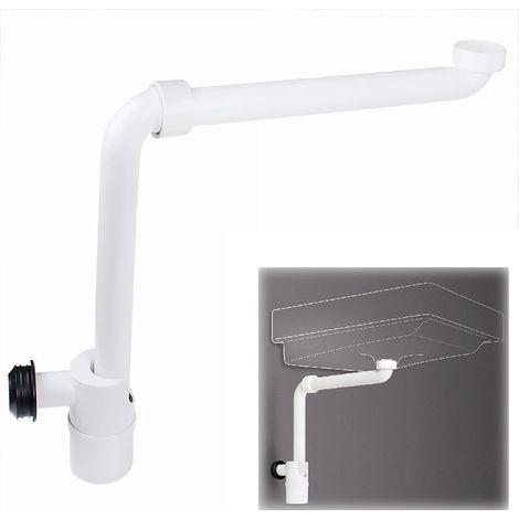 Siphon à Économie d'espace 1 1/4 Pouces, Anti-odeurs pour Lavabo, Siphon en Plastique, Siphon Plat Réglable à 360° pour Vasque, Tuyau de Vidange à Économie d'Espace pour Salle de Bain (1/5)