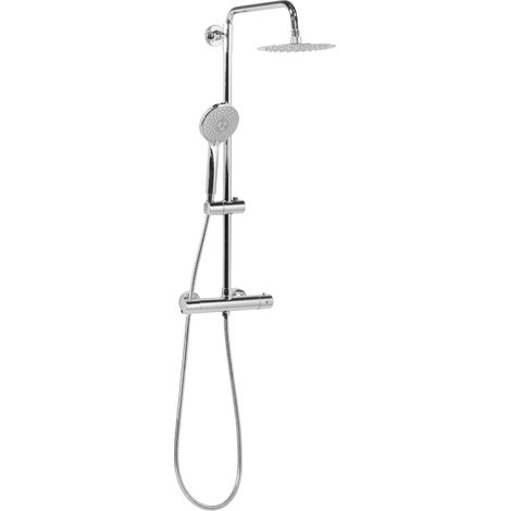 Sealey DH314 Thermostatic Shower Mixer Set 20cm Round Head Adjustable Rail Chrome (1/5)