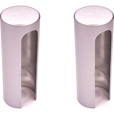2x Couvre gond pour fenêtre ou porte en plastique Cache Charnière Capuchon Protection Tube Meuble, Ø16mm hauteur 47mm nickel mat