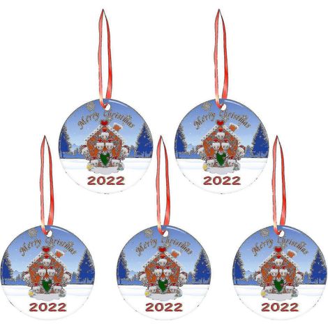 Regalo de Navidad para ella, regalo para Navidad, colgante para árbol de Navidad, 5 piezas (1/4)