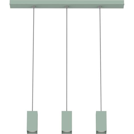 LUMICOM CUBE Sospensione, 3X GU10, max 33W, metallo, verde iceberg, L70cm x H10cm (1/4)