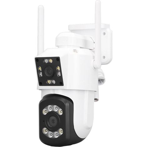 Caméra de Surveillance WiFi Extérieure 2 Objectifs, PTZ IP Cam 320° Rotation 90° Inclinaison, 3MP Vision Nocturne, Audio Bidirectionnel, IP66, Sécurité Maison (1/5)