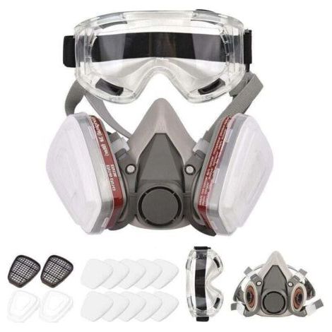 Wiederverwendbare Atemschutzmaske, 6200 Schutzhalbmaske mit Filtern gegen Staub, Dämpfe, Asbest, Chemikalien und andere in der Luft befindliche Partikel beim Lackieren, Sprühen, Polieren und mehr.