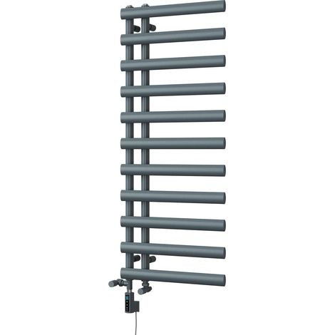 Elyan - Anthracite Dual Fuel Towel Rail H1238mm x W500mm Thermostatic WIFI (1/3)