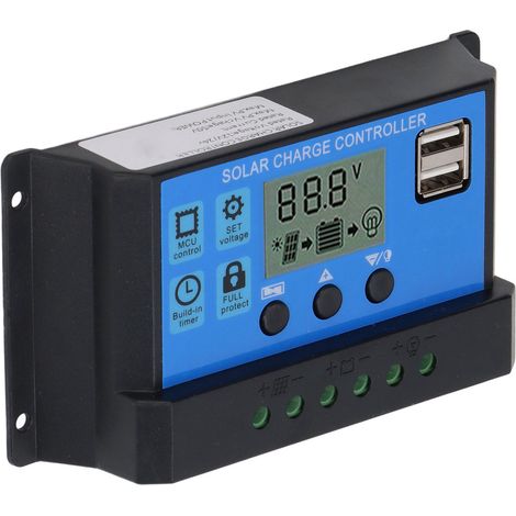 100A 12V/24V PWM-Solarladeregler mit LCD-Display, MPPT-Photovoltaikregler, Batterieladegerät für Wohnmobile und Heimsolaranlagen (1/5)