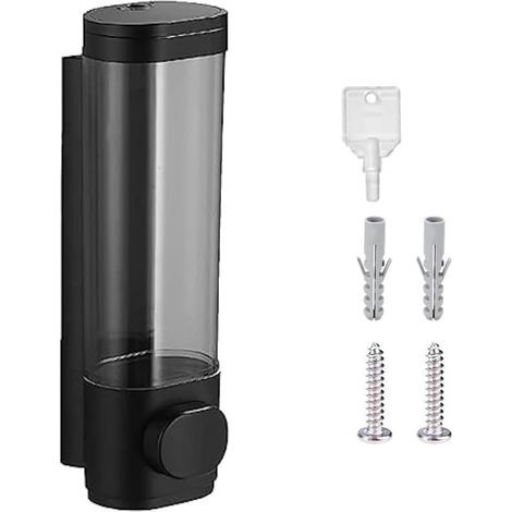 Dispenser di sapone a parete, flacone con pompa per gel igienizzante mani, flacone di ricarica per bagnoschiuma, shampoo e balsamo (1 scomparto) (1/5)