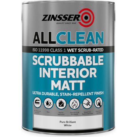 Zinsser Scrubbable Interior Matt All Clean - White - 5 Litre