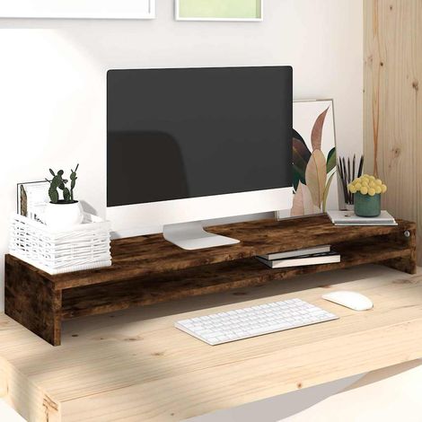 Supporto per Monitor Rovere Fumo 100x24x13 cm Legno Multistrato vidaXL