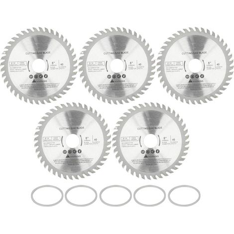5 pièces 4.9in lame circulaire 40 dents disque de coupe carbure pointe bois coupe scie mer 40 dents (1/5)