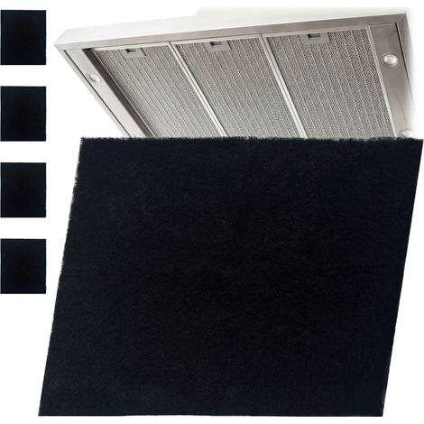 Relaxdays Dunstabzugshaube Filter, 5er Set, 57x47 cm, zuschneidbar, Fettfilter Abzugshauben, Filtermatte Vlies, schwarz
