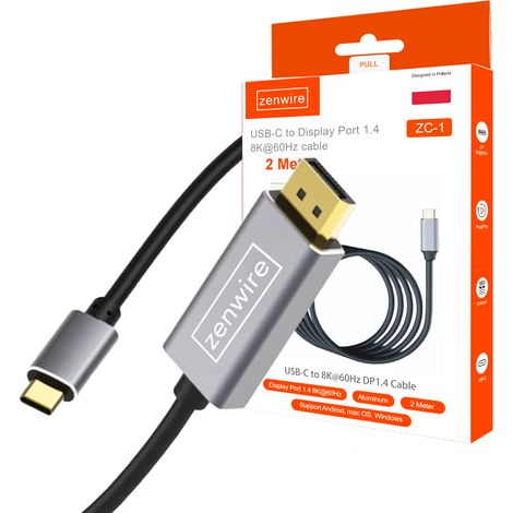 Cable USB-C DisplayPort 8K 5K 4K Display Port MACBOOK Thunderbolt 3.0 /4.0 240Hz Zenwire ZC-1