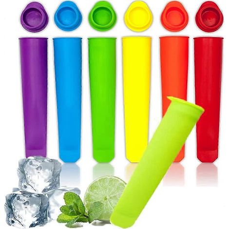 Ensemble de moules à glace, ensemble de 6 moules en silicone pour glaces et crèmes glacées, sans BPA. (1/5)