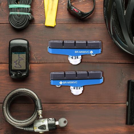 Mi.Xim 1 paire de supports de plaquettes de frein pour VTT et vélo de route, blocs de caoutchouc, pince en C (bleu) (1/5)