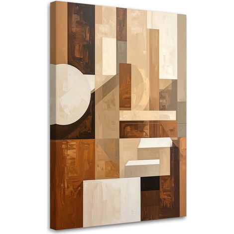 Cuadro en Lienzo, Abstracto beige Figuras, 40x60