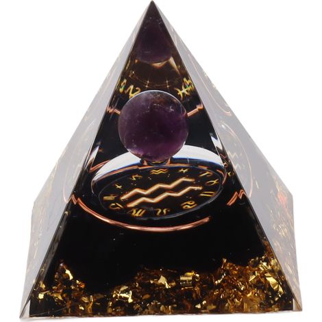 Pyramide Orgonite 5cm pour Énergie Positive - Générateur de Chakra et Méditation - Pierre de Guérison pour Signe du Verseau (1/5)
