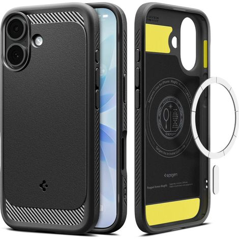 Spigen Rugged Armor Mag MagSafe Hülle für iPhone 17 - Mattschwarz (1/5)