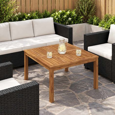 vidaXL Coffee Table Natural 80 x 80.5 x 45 cm Solid Acacia Wood (1/5)