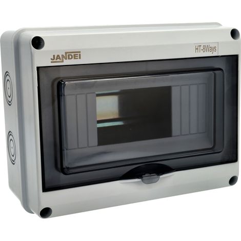 Jandei - Cuadro eléctrico Exterior 8 módulos Tapa traslúcida