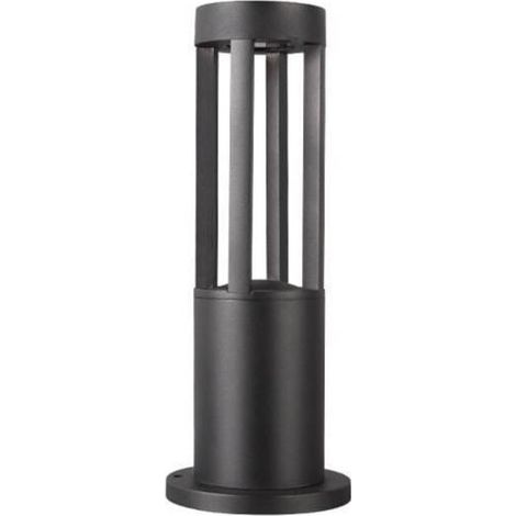 Outdoor lighting, pedestal lamp with motion detector, bollard light for garden and terrace, black aluminum, IP65, H 40 cm, E27 (1/4)