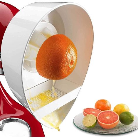 Presse-agrumes pour robot de cuisine,Presse-Agrumes Accessoires avec alésoir et Panier de Replacement Compatible,ompatible avec les mixeurs (Blanc)