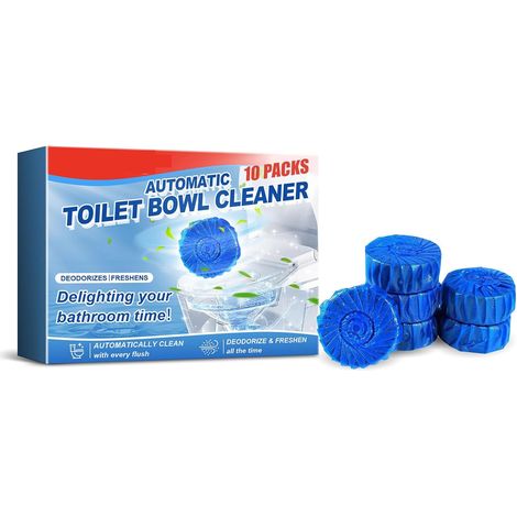 10 Pièces Tablettes Nettoyage Toilettes, Tablettes Nettoyage Salle Bain, Bloc Puissance Fraîche pour Toilettes, Désodorisantes, pour Éliminer Dépôts Calcaire Tenaces et D'urine (1/5)