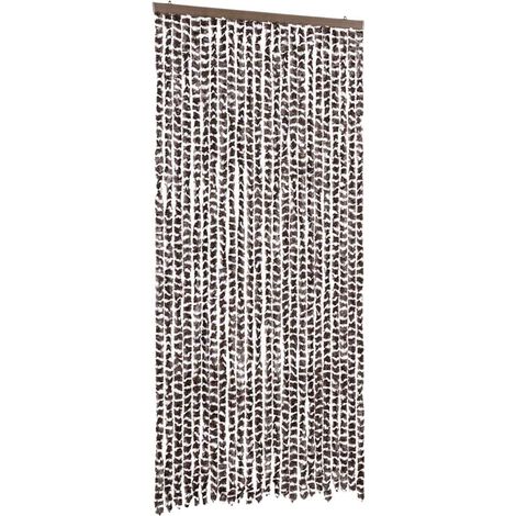 vidaXL Cortina mosquitera chenilla marrón y blanco 100x220 cm (1/2)