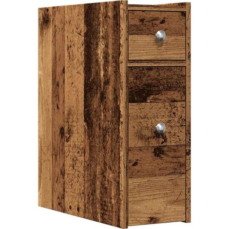 Maison Exclusive - Armario de baño estrecho con ruedas madera env