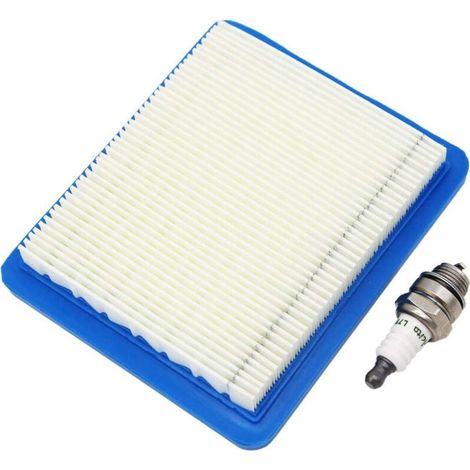 Filtre à air et bougie d'allumage pour tondeuses à gazon avec moteur Briggs & Stratton Quantum 625 650 675, remplace 491588 399959 491588S Wolf 2058411, Champion RJ19LM / NGK B2LM. (1/4)