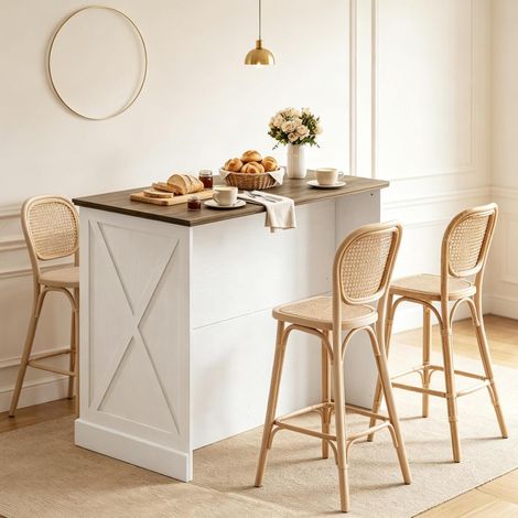 Mobile cucina isola con 2 cassetti, anta scorrevole, 106,4 x 57 x 92 cm HAVRYA (1/5)