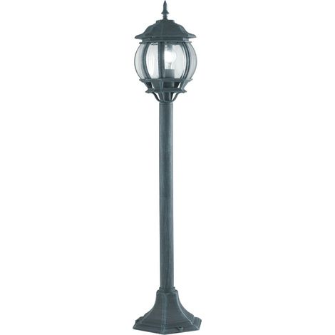 "Paletto da esterno SANTIAGO in nero antico con diffusore in vetro 110 cm." (1/2)
