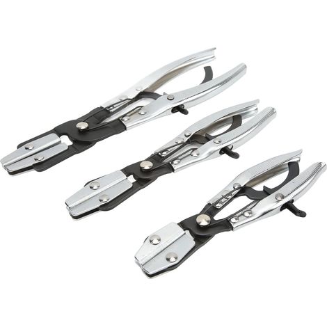 Ensemble de 3 pinces à sertir pour tuyaux, verrouillage automatique, longueurs 8, 10 et 12 pouces, acier au carbone, pour conduites de liquide de refroidissement, radiateur et carburant. (1/5)