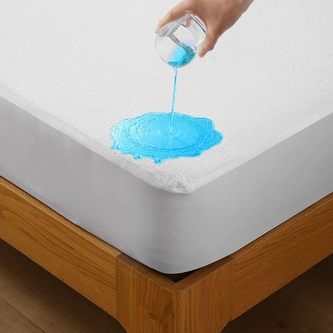 Coton Protège Matelas Imperméable et Respirante,Alèse, Couvre Matelas, Anti-Acarien Hypo-Allergénique (140x190/200cm) (1/5)