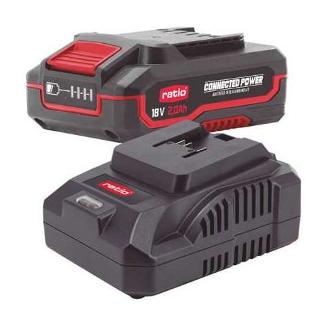 Kit Batería 18V y Cargador Li-Ion 2.0Ah RATIO PRO